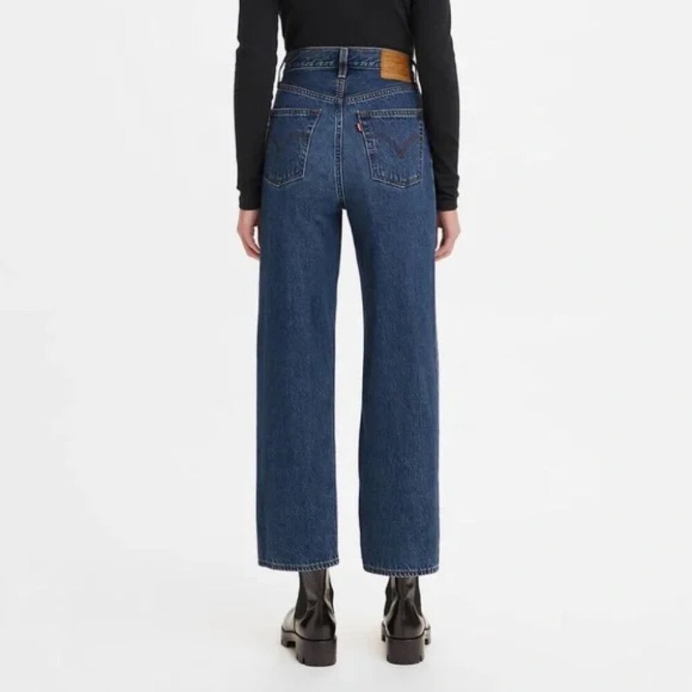 Levi's women's Ribcage straight ankle jeans 24x29 (26" waist) dark wash Noe Fog - Picture 2 of 7